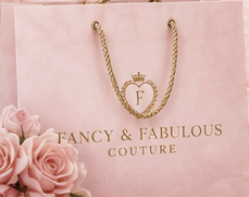 Fancy & Fabulous Couture branded shopping bag with roses
