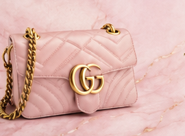 Pink quilted Gucci handbag